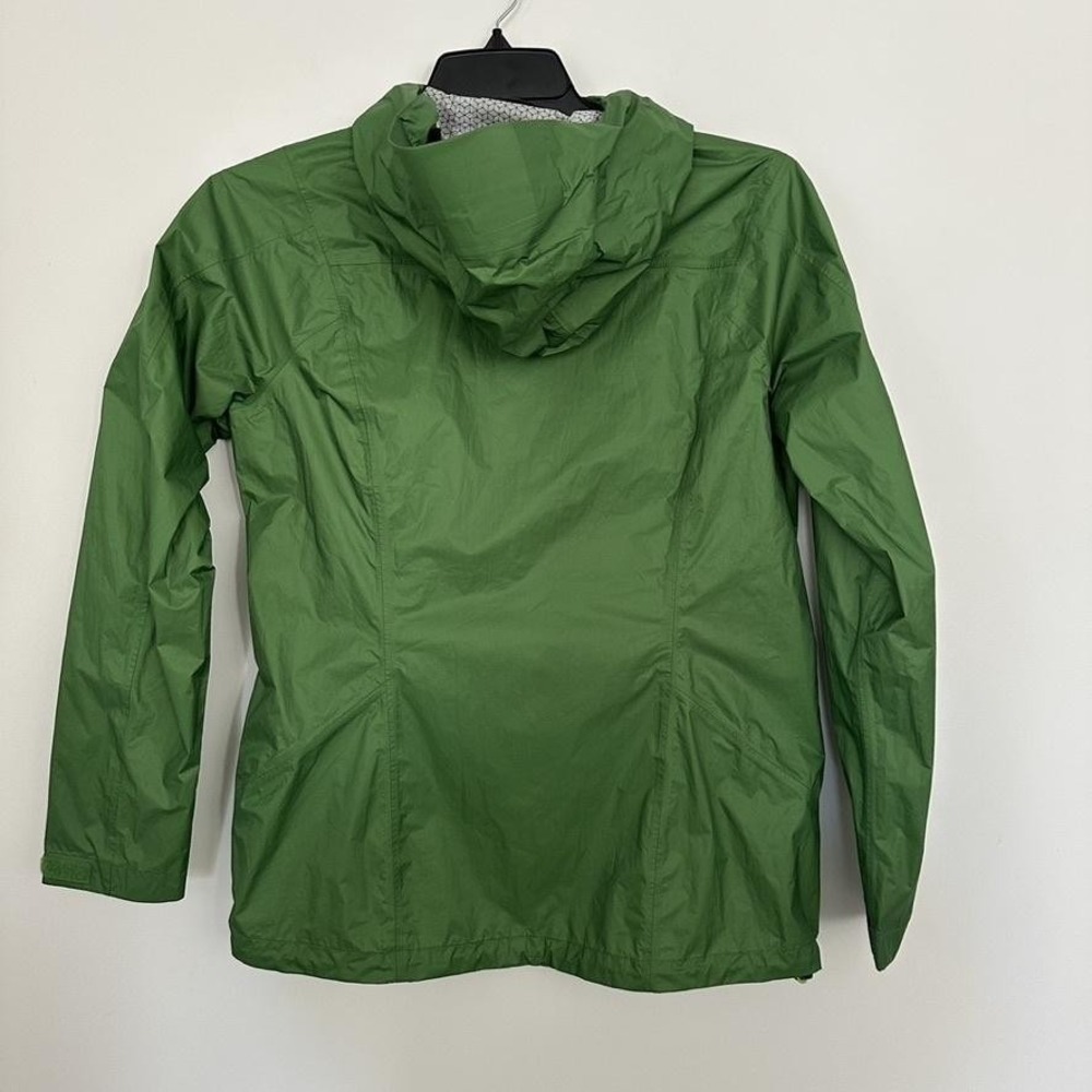 Mountain Hardwear Jacket Small Green Dry Q EVAP Plasmic Hooded Rain Shell Hiking - Picture 13 of 16